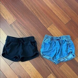 Girls Black and Blue Shorts Set